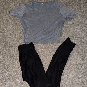 Gray and Black Women's Outfit Set